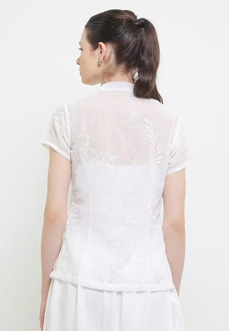 Kebaya Embroidered Kutu CAP-Sleeves