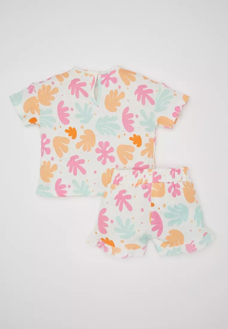 Printed T-Shirt with Shorts Set