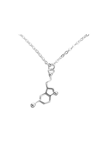 ZITIQUE silver Women's Dopamine Molecular Structure Shape Necklace - Silver 15475ACBD2851EGS_1