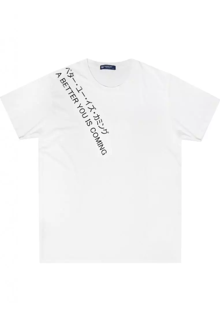 MTI41 Kaos T-Shirt Pria Instacool Byic Diagonal Putih