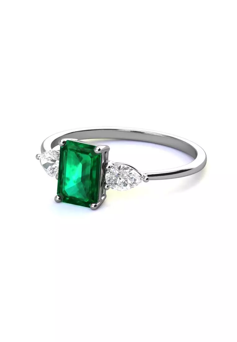 [ EMERALD COLLECTION ] Chrissy Emerald Ring S295 - Cincin Emerald S925 by Her Jewellery