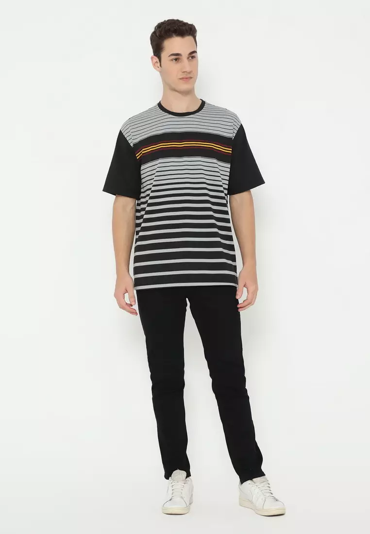 POLICE T-Shirt Salur Bordir Cotton Premium Tebal Pria