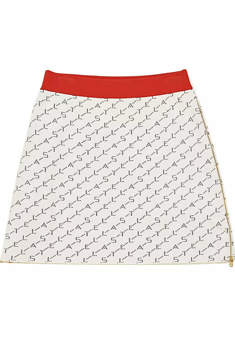 Logo-embroidered Skirt in White