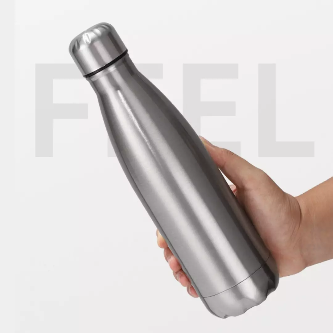 Wakakids Botol Minum Termos Bowling Stainless Steel Tumbler Portable Polos 500ml K1007A Venrc Silver