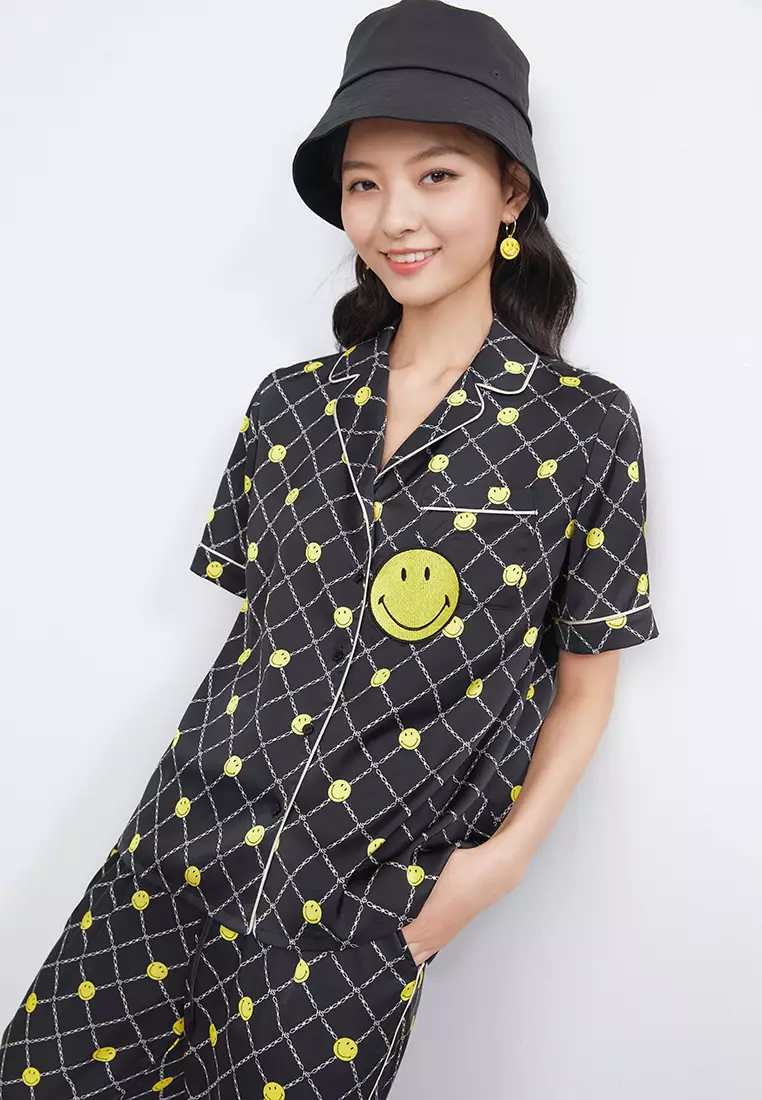 Smiley Emoji Print Blouse