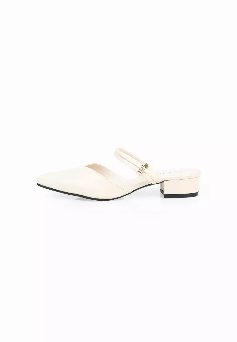 SEIS shoes Joy Mules Wanita Heels 3 cm - CREAM