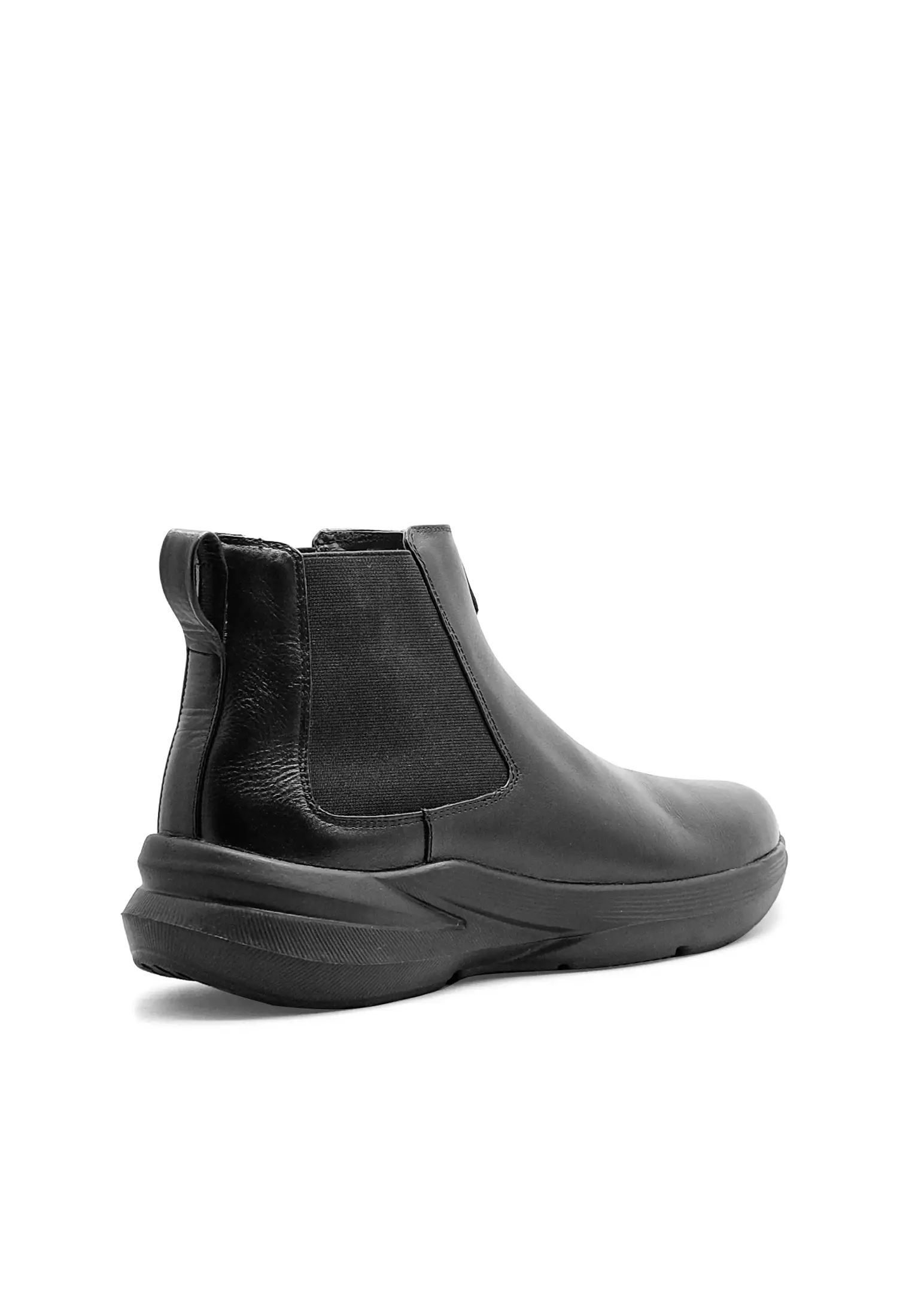 Kent Sepatu Sneakers Ankle Boots  Pria Casual Kulit Asli  Pria Cow Leather Sol Ringan Empuk - Black