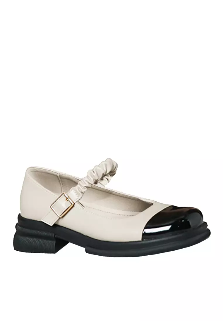 VANSA Color Block Round Toe Mary Jane Mid Heel Shoes VSW FQ1 5