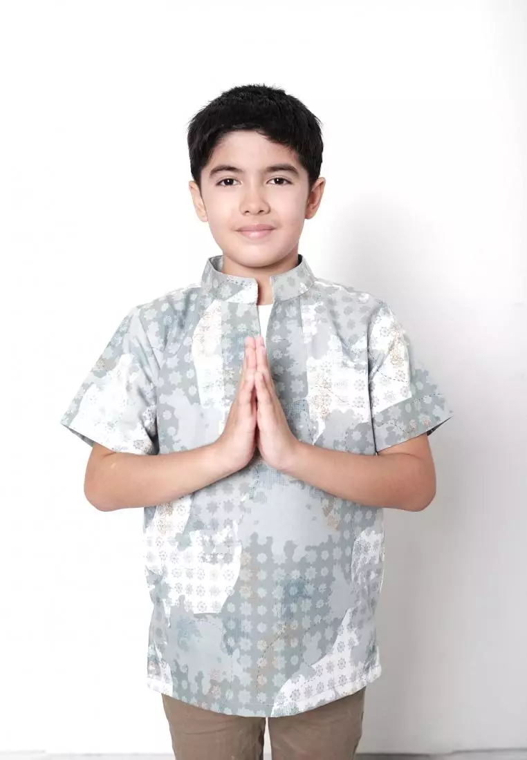 BIA x Isel Fricella - Tazo Mint  Kemeja Anak - Edisi Denmark - Sarimbit