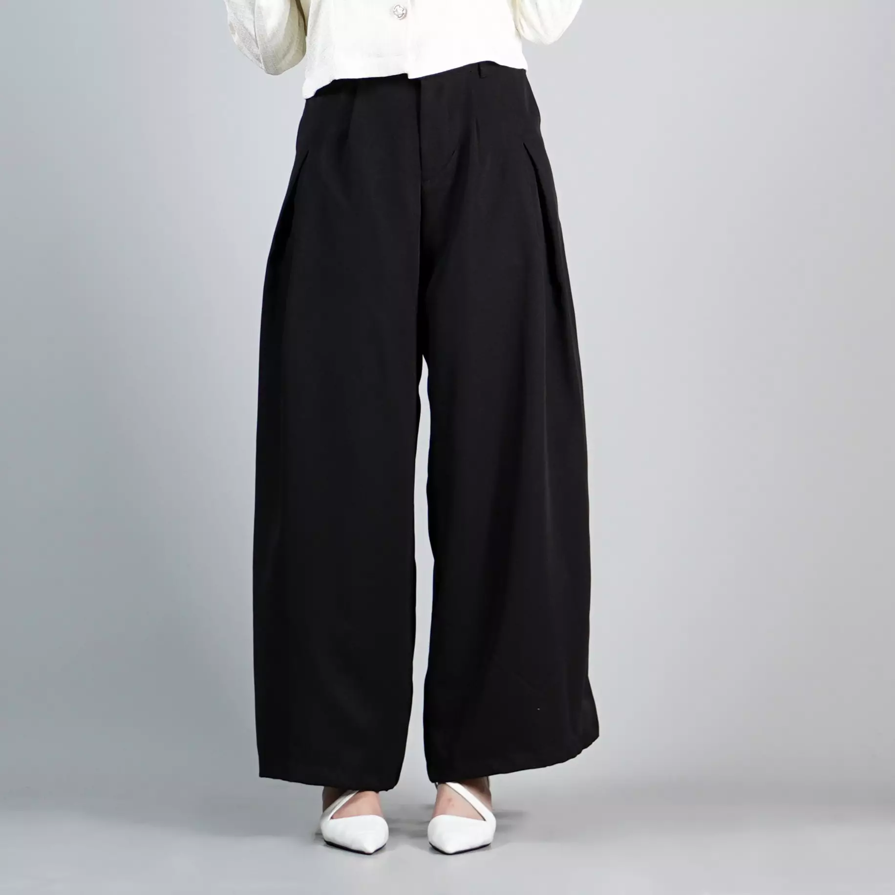 LENA PANTS Celana Hitam Wanita Celana Kulot Hitam Celana Panjang Hitam Wanita - HITAM