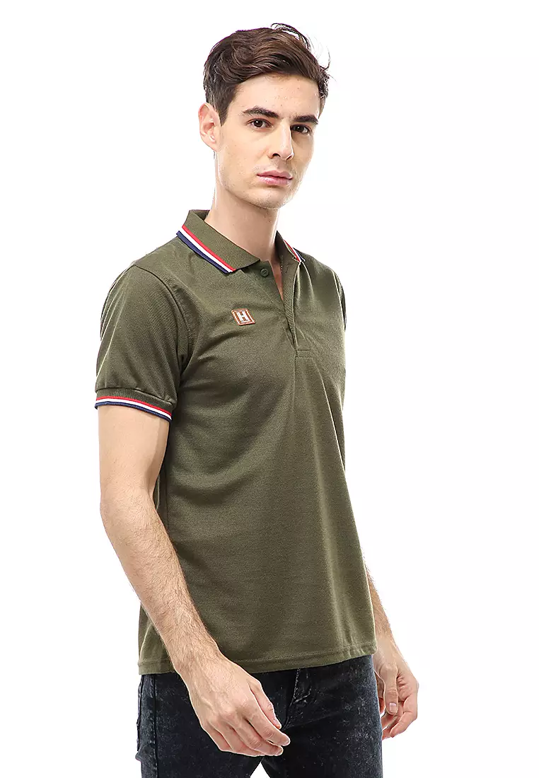Jack Atasan Formal Kaos Polo Pria Short Sleeve Material Cotton ORIGINAL - Army
