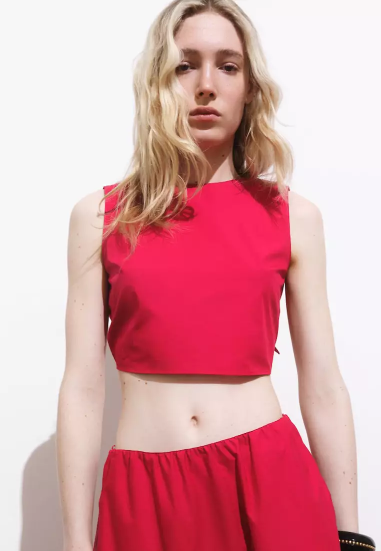 Crop Top With Bow On The Back