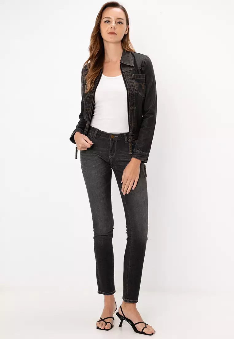 LJK LADIES DENIM ZIPPER JACKET