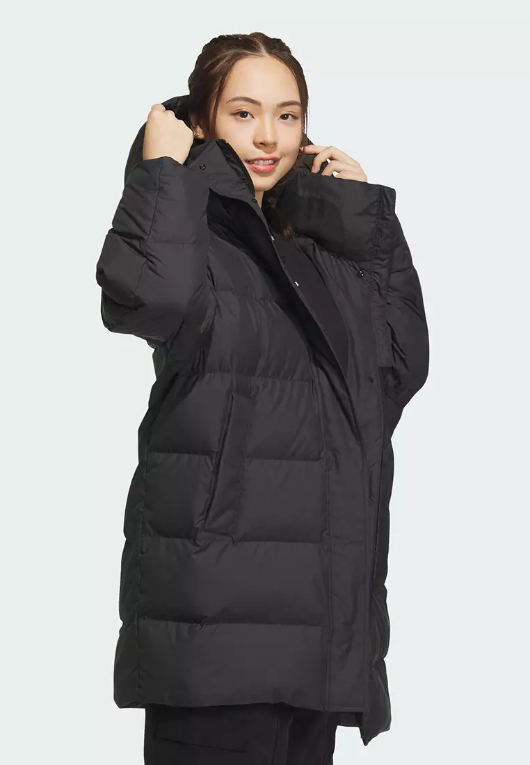 Adidas long down online parka