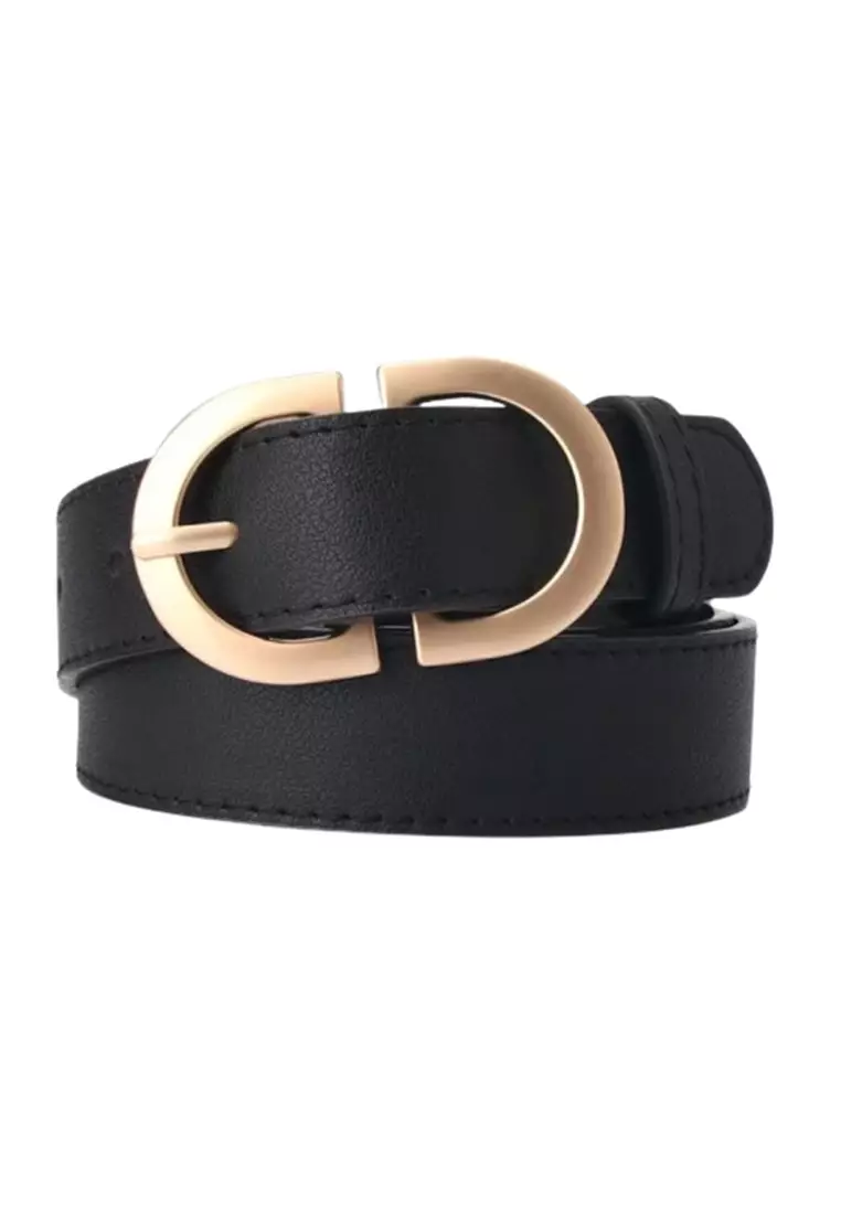 Hamlin Ikat Pinggang Wanita PU Leather Korean Style Fashion ORIGINAL - Black