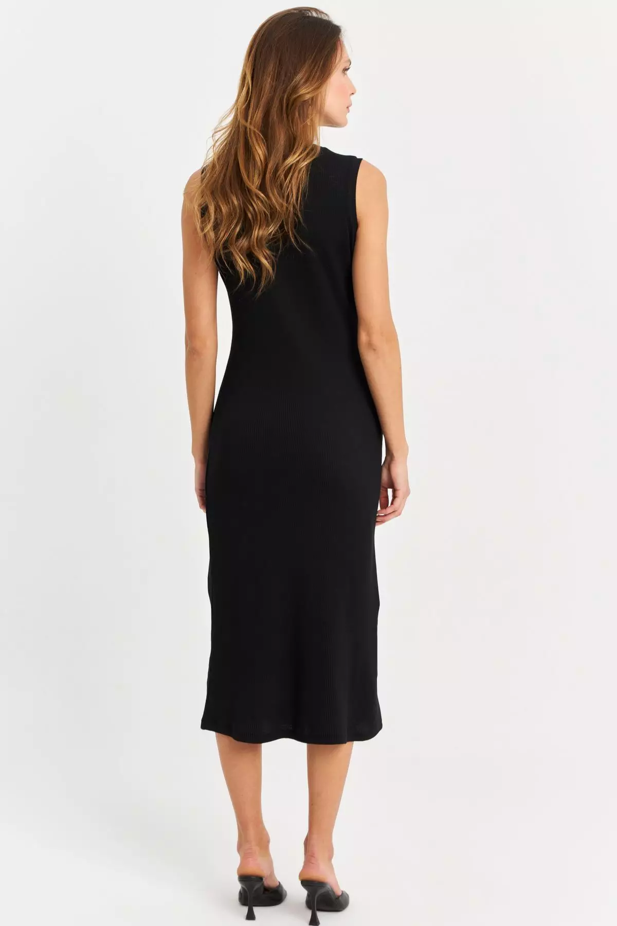 Button Detail Midi Dress