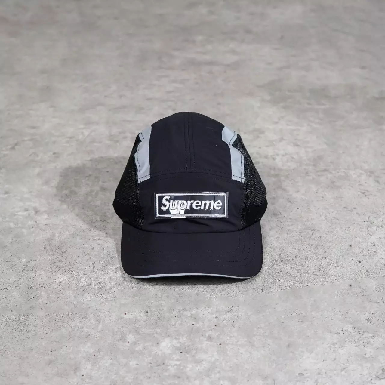 Topi SUPREME SIDE MESH BLACK CAMP CAP 100% ORIGINAL
