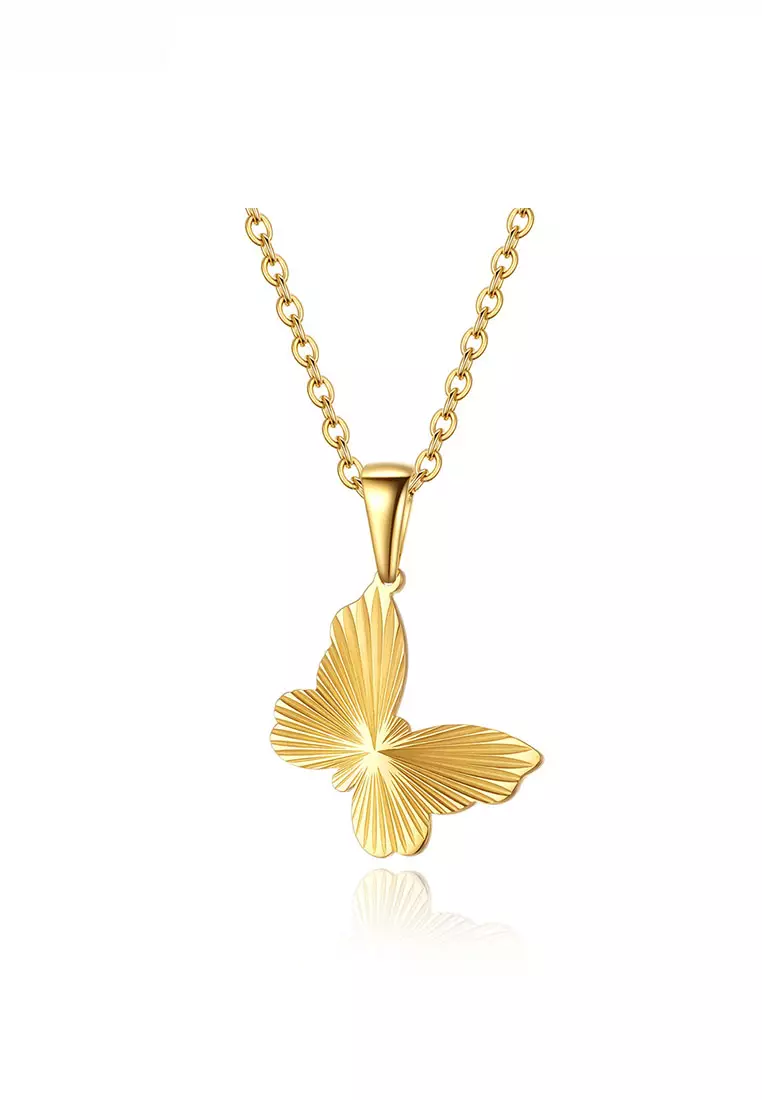Gold discount pendant butterfly
