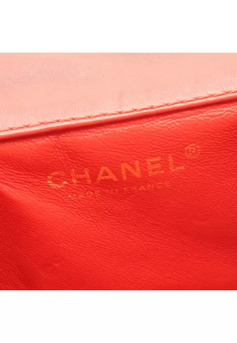 Pre-Loved Chanel 2.55 matelasse clutch Shoulder bag Patent leather Red gold hardware