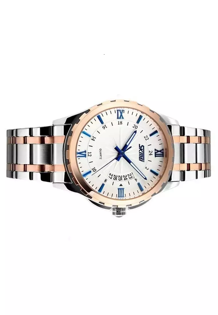 Jam Tangan Analog Pria Waterproof 30m Strap Tali Material Stainless Steel LO22 ORIGINAL