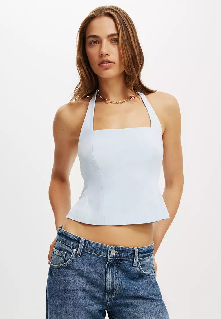 Buy Cotton On Izzy Suiting Halter Top 2026 Online | ZALORA