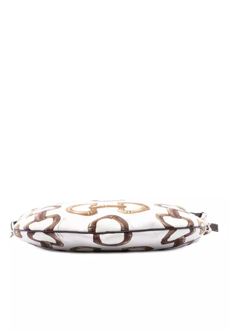 Pre-Loved Gucci Printed Canvas Horsebit Hobo