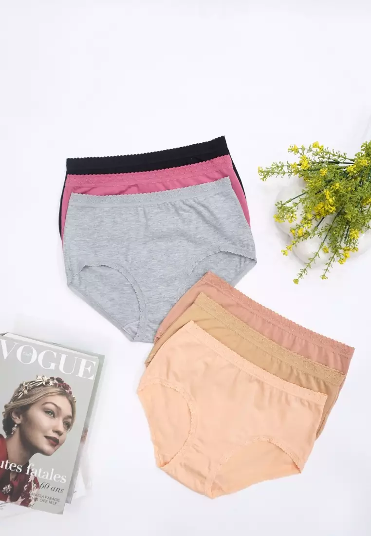 6 Pack Avery Cotton with Mid Rise Panties Bundle A