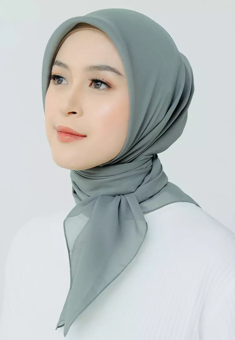 Polly Cotton (Hijab Segiempat Bella Square) Garden Stone