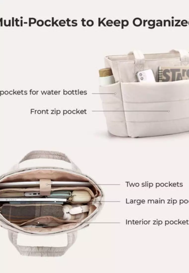 Bagsmart Zora Puffy Tote 20L (Beige)