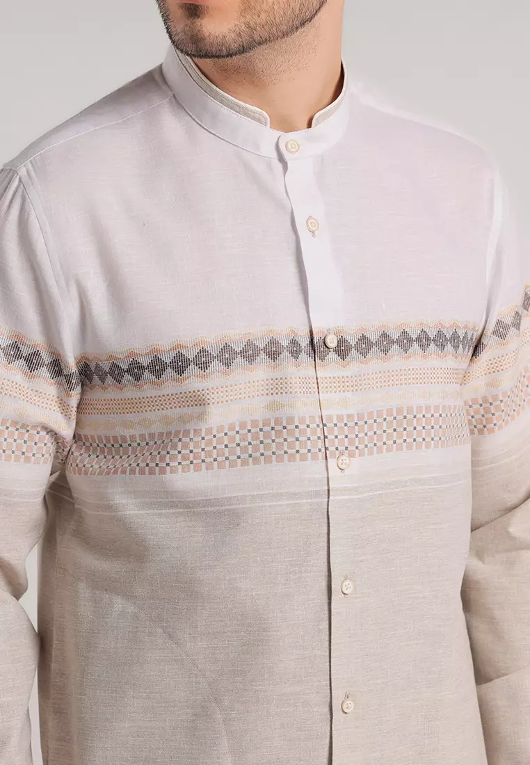 MOC Kemeja Koko Lengan Panjang Pria Husen - KhakI