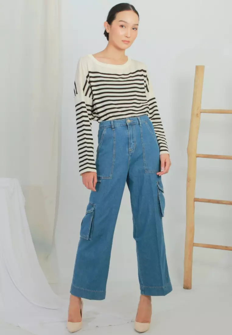 Jeidie Cargo Jeans in Blue