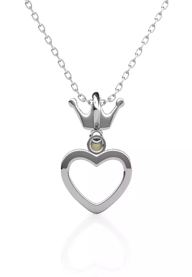 Princess Crown Pendant White Gold - Kalung Crystal Premium by Her Jewellery