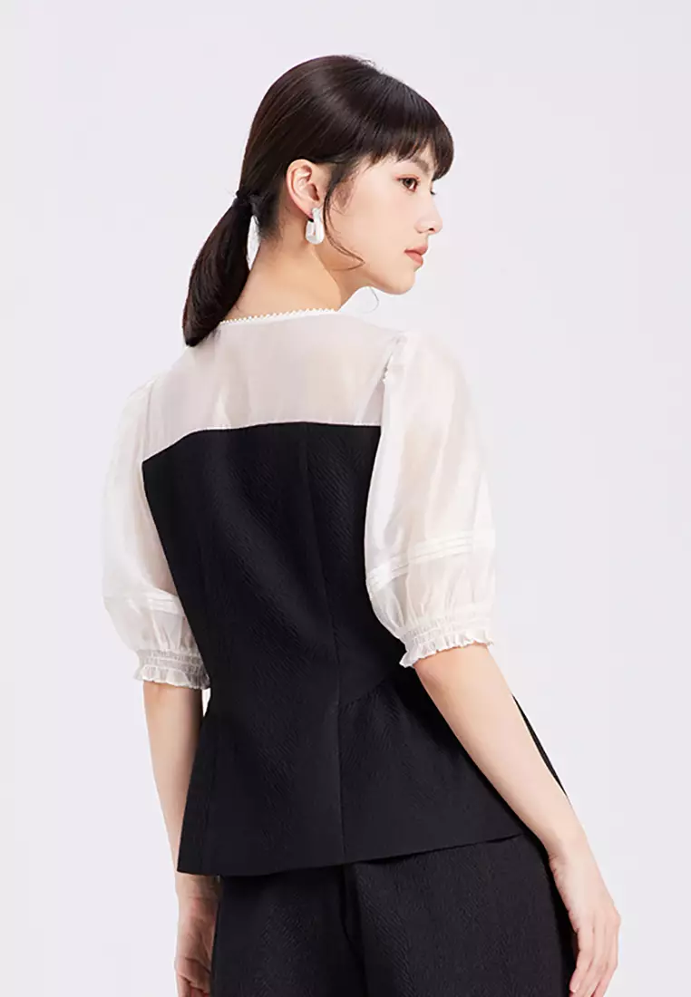 Smart Casual Layered Tube Top Blouse