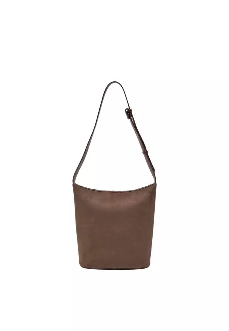 Basic Suede Bucket Bag - NY Brown 