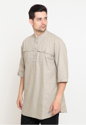 Jual ZAYIDAN Baju  Koko  Pria Muslim Zayidan Jabri Cream 