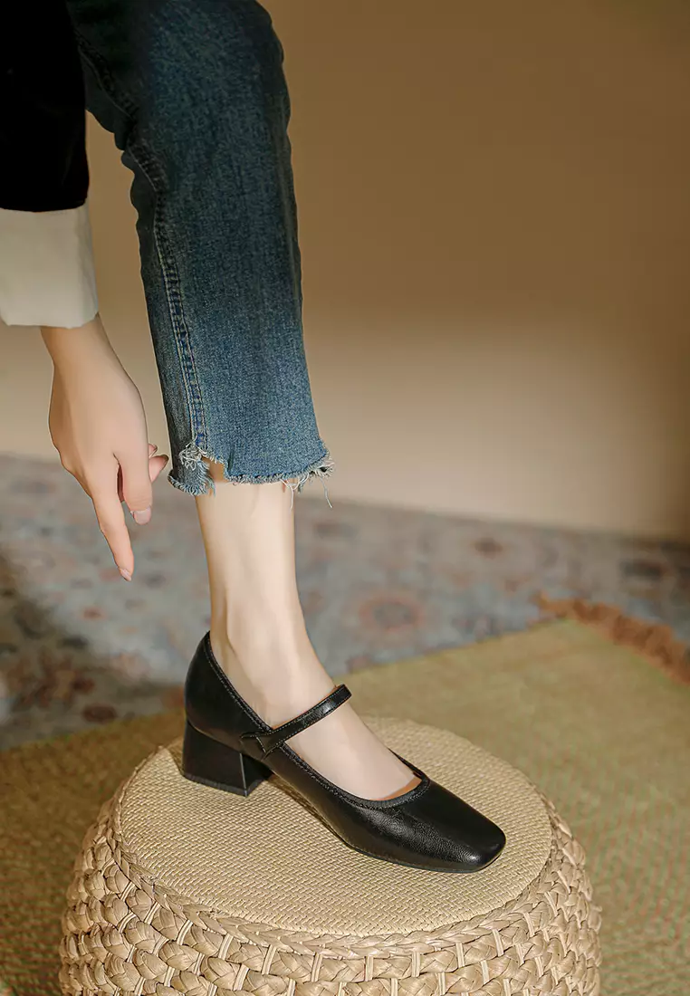 4CM Vintage Microfiber Leather Mary Jane Shoes TE2010-6