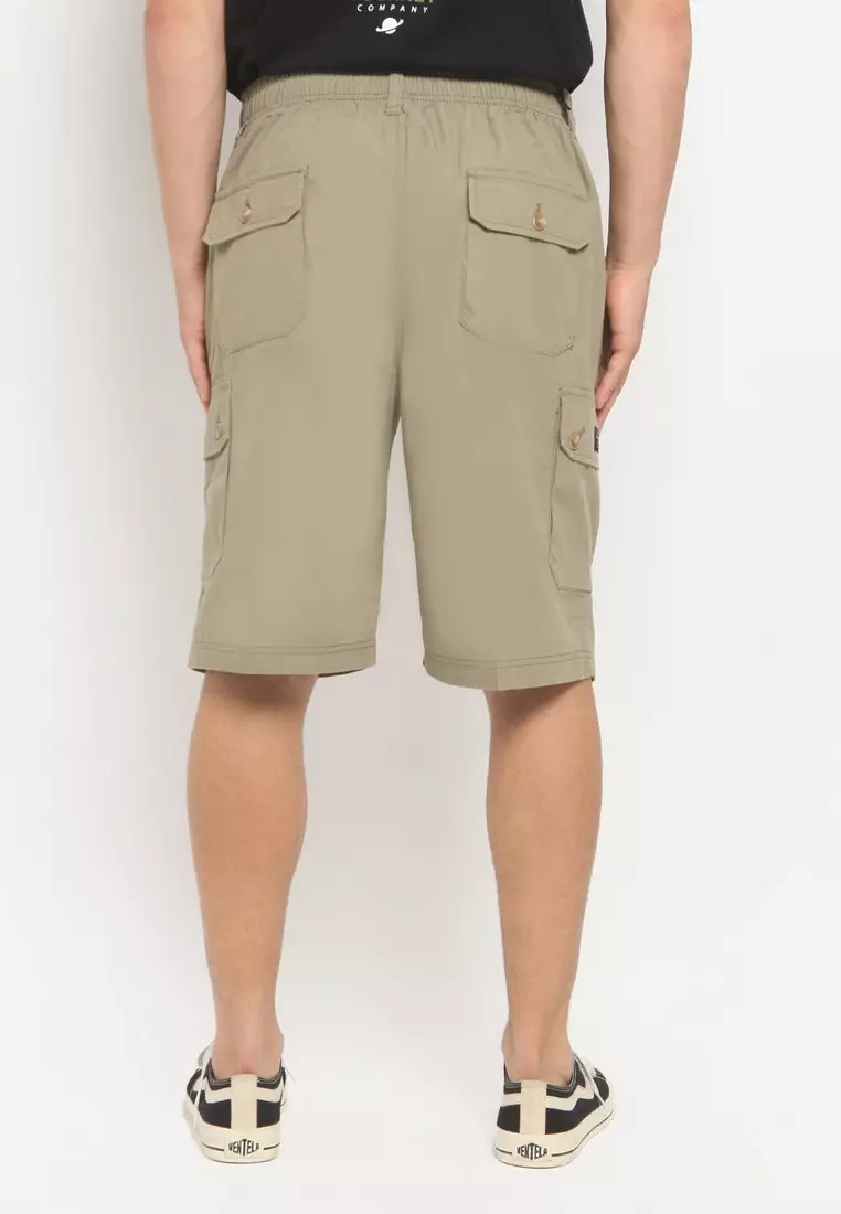RBJ Celana Pendek Karet Cargo Cotton Olive Pria