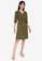 ZALORA BASICS green Puff Sleeves Knee Length Dress 99B31AA1B8D719GS_7