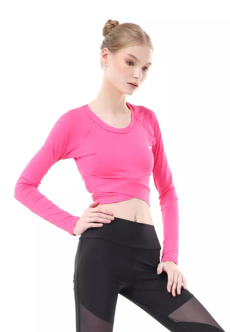 Felisa Baju Senam Aerobik Atasan Wanita Long Sleeve Premium Quality - Pink