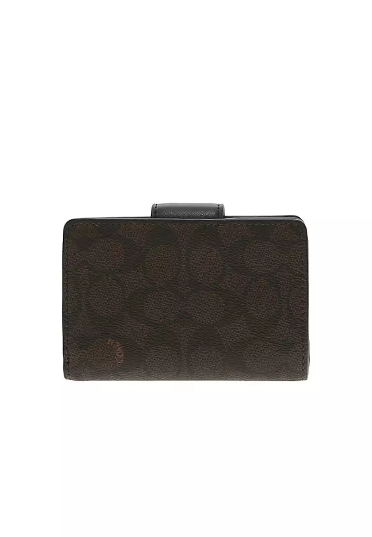 Medium Corner Zip 女士錢包深棕色Cw786