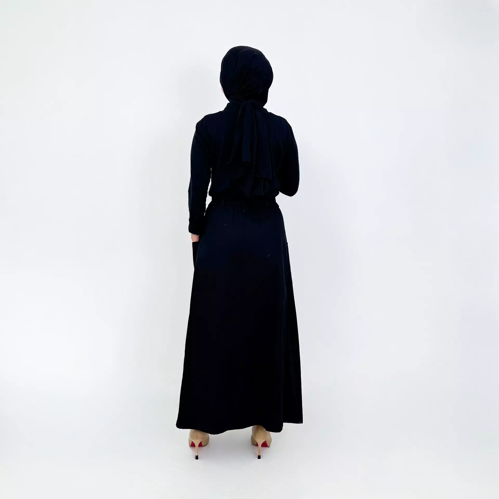 Rok Panjang Flare Basic Mika - HITAM