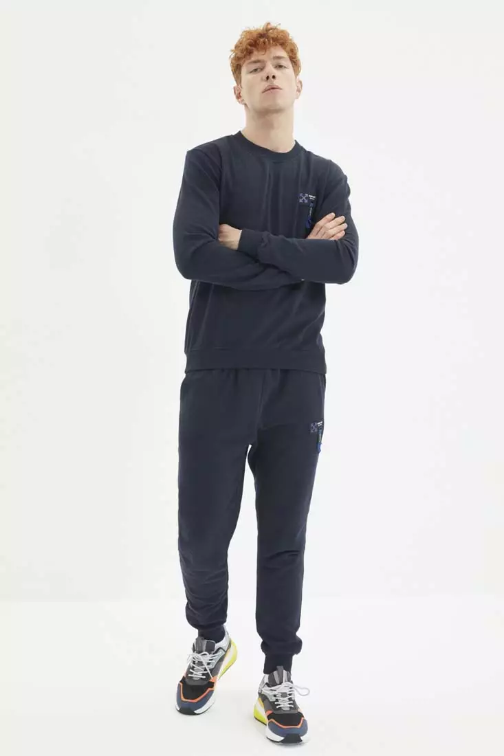 Buy Trendyol Navy Blue Men s Regular Normal Cut With Labels