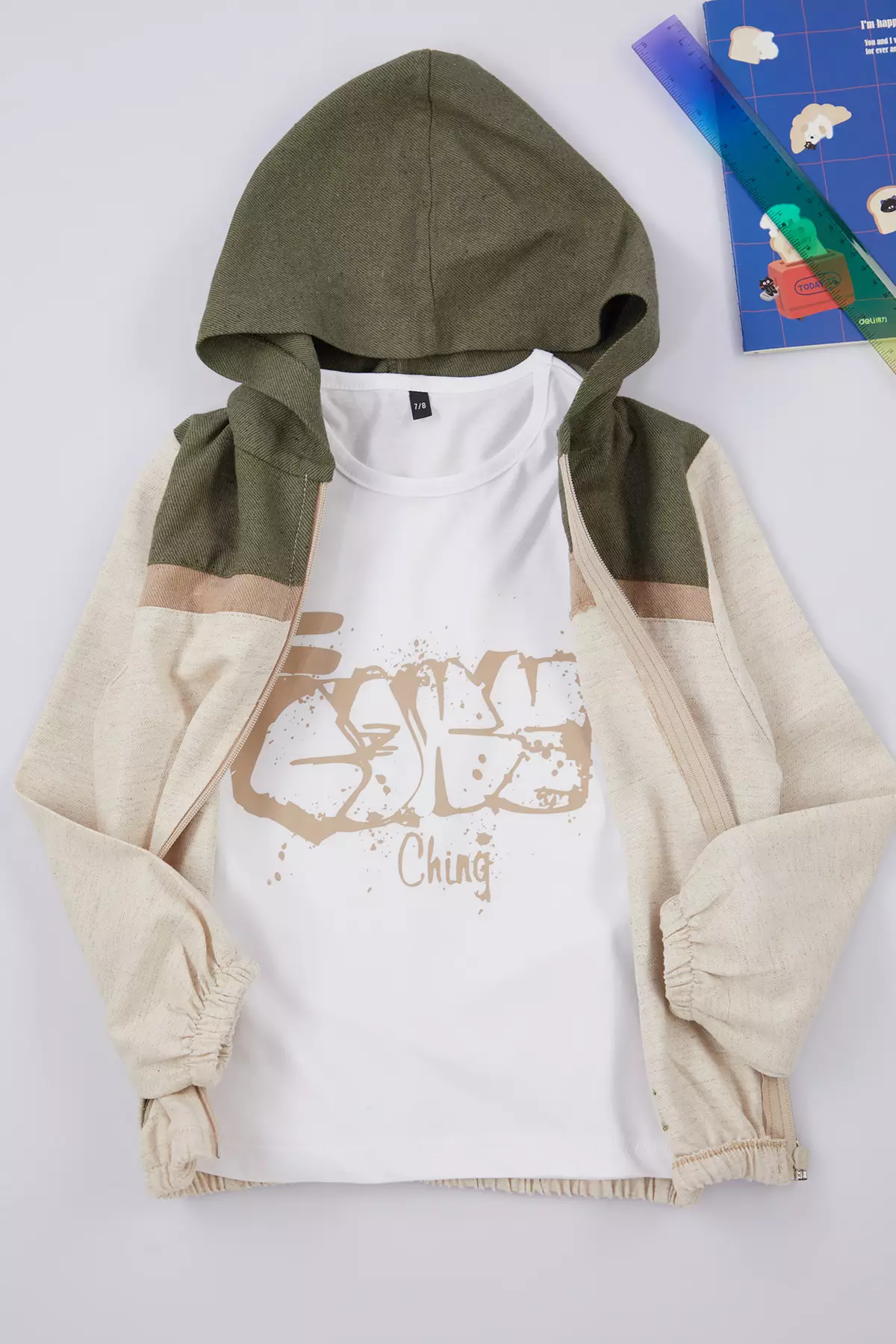 Beige*001 Printed Cotton Knitted Double Suit Tkdaw25Au00047