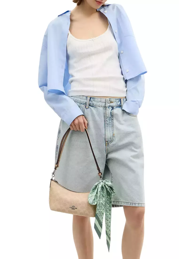 Signature Silk Skinny Scarf - Mint CCN71