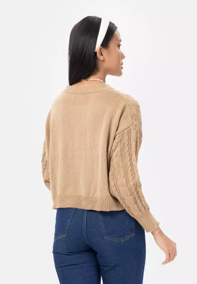 Emelie Long Sleeve Blouse in Beige