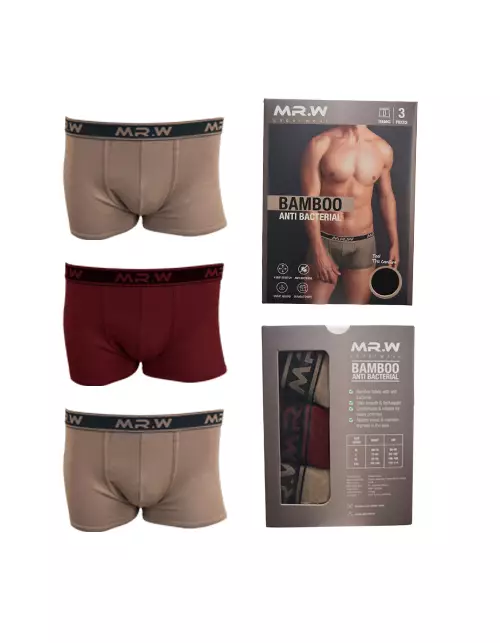 Jual Mr. W MR. W Mens Trunks 3 Pcs WMP 73019B - Bamboo Original 2025 ...