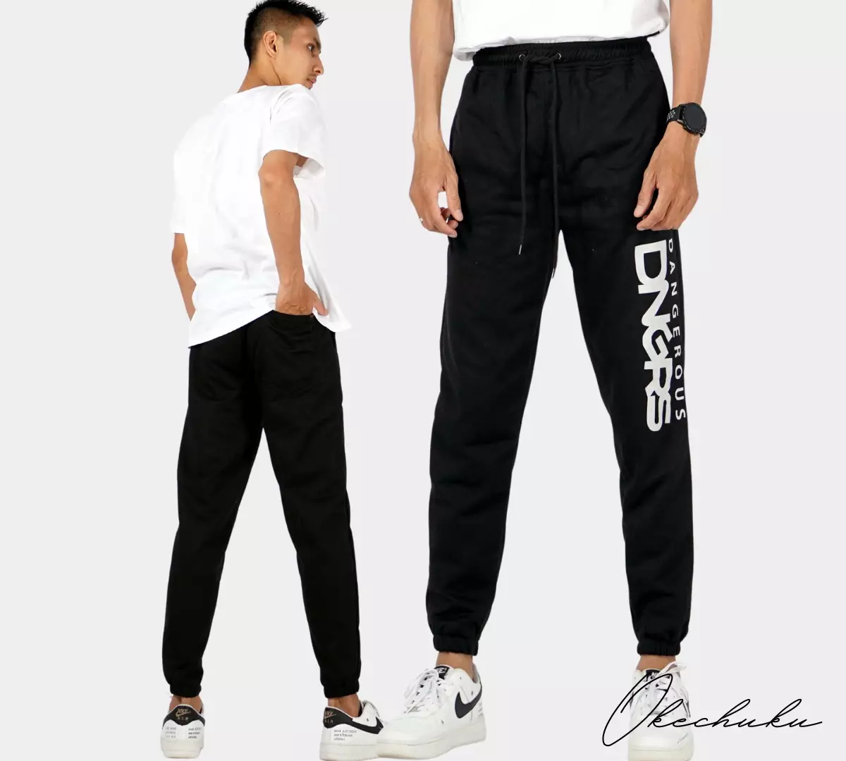 DIEGO Celana Casual Pria Celana Panjang Training Jogger Pants - Hitam