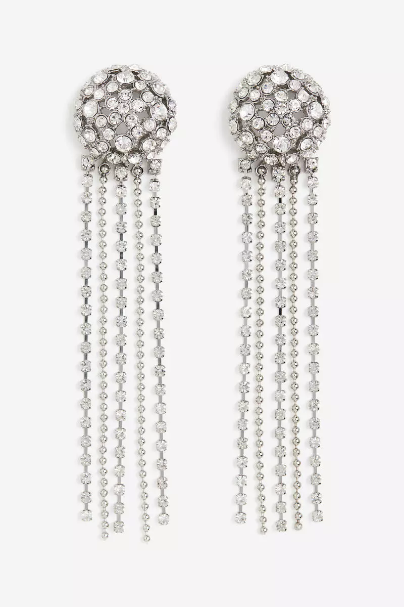 Long rhinestone earrings