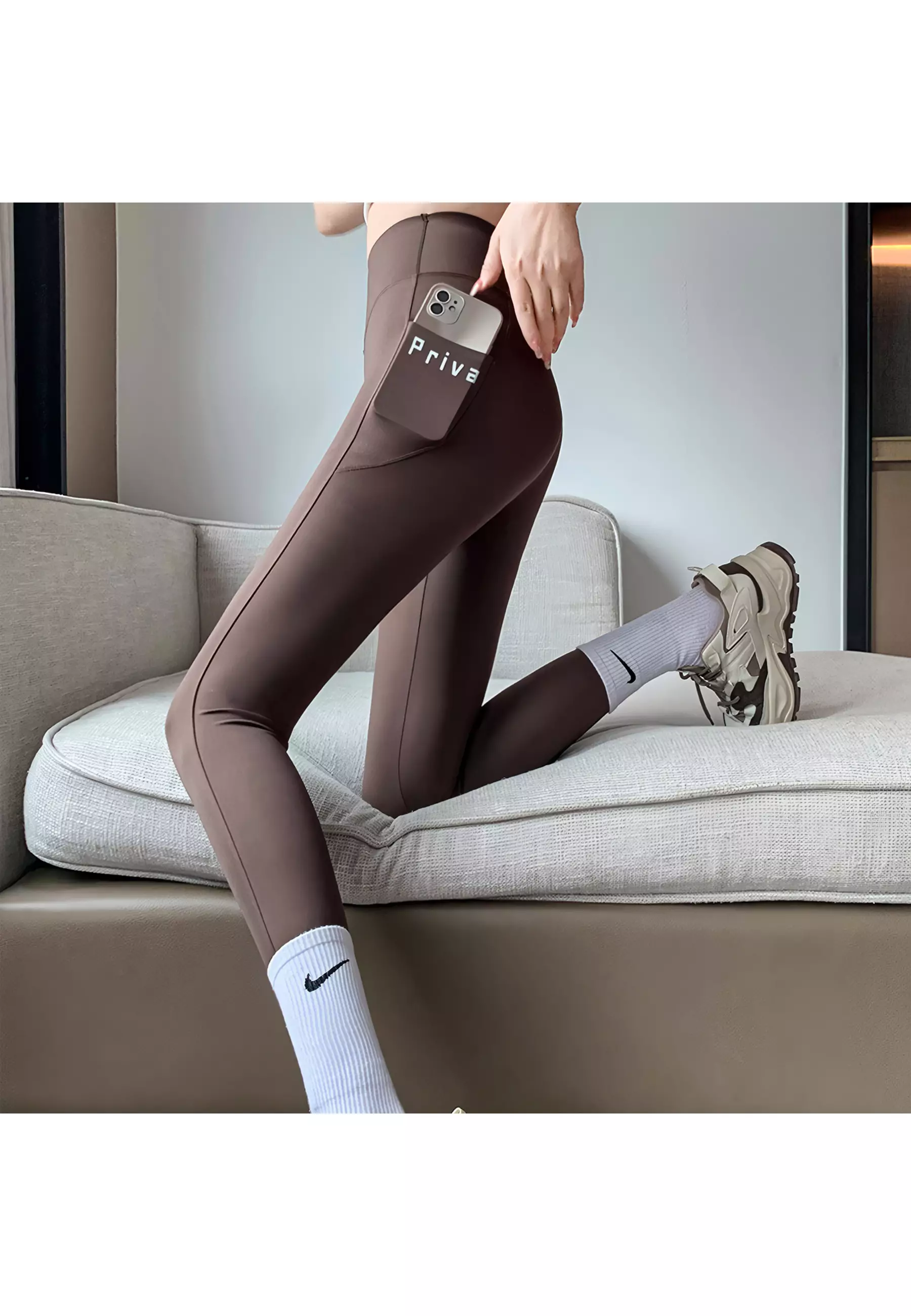 YouHave ( You’ve ) Yoga Legging Celana Olahraga Wanita High Waist Gym Running Sport Celana Senam Wanita Zumba Polos Yoga Gym Tennis Y00010