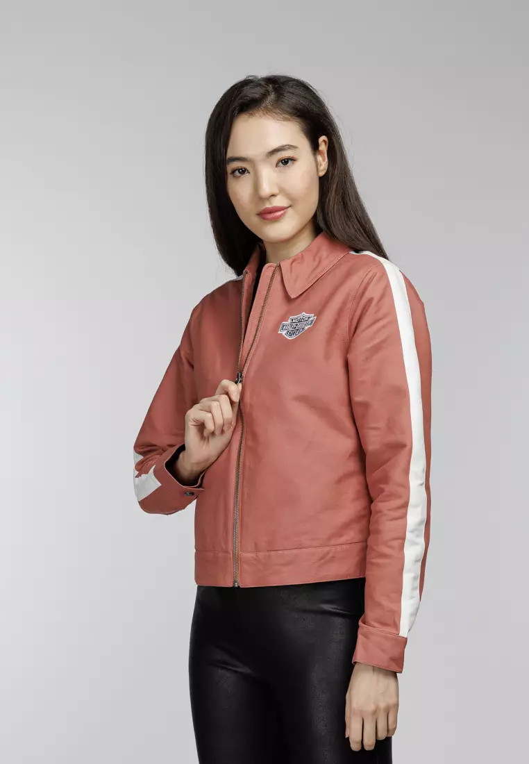 Harley davidson women's discount pink leather jackets